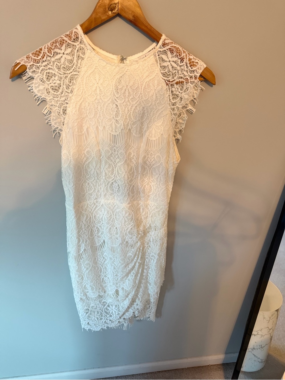 Xenia Boutique Ivory Lace Mini Dress